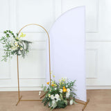 6ft Matte White Spandex Half Moon Chiara Backdrop Stand Cover, Custom Fitted Wedding Arch Cover