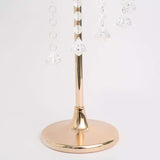 24inch Gold Metal Flower Stand Wedding Centerpiece Acrylic Beaded Chains, Crystal Flower Pedestal