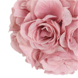 2 Pack | 7inch Mauve Artificial Silk Rose Kissing Ball, Faux Flower Ball