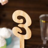 Set of 20 Natural Wooden 1-20 Wedding Table Numbers on Sticks Set With Round Base, 11" Tall Rustic Table Signs