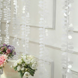 50ft | 4inch White Leaf Petal Taffeta Ribbon Sash, Artificial DIY Fabric Garlands