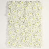 11 Sq ft. | Cream 3D Silk Rose and Hydrangea Flower Wall Mat Backdrop