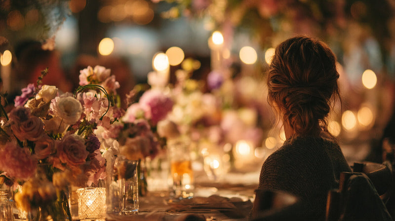 Floral and Candle Centerpiece Combination for Mother's Day Brunch Table