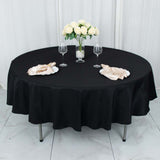 90" Black Premium Polyester Round Tablecloth - 220GSM