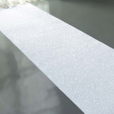 3ftx50ft White Glitter Wedding Aisle Runner Non-Woven Red Carpet Runner Hollywood, Glam Parties