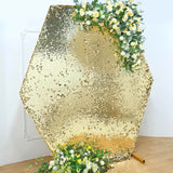 Champagne Big Payette Sparkle Sequin Hexagon Wedding Arch Cover, Shiny Shimmer Backdrop Stand Cover