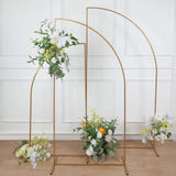 6ft Gold Metal Knife Top Floral Frame Wedding Arbor Stand, Chiara Backdrop Display Arch