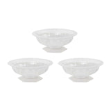 3 Pack Clear Roman Style Footed Compote Flower Bowl Vase Round Decorative Plastic Pedestal#whtbkgd