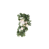 Set of 2 Cream Blush Silk Rose Wedding Arch Flowers with Eucalyptus Leaves