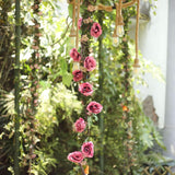 6ft | Dusty Rose Artificial Silk Rose Hanging Flower Garland Faux Vine