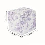 25 Pack Candy Treat Favor Boxes in French Toile Pattern - White and Lavender Party Gift Boxe