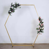 8ft Heavy Duty Gold Metal Hexagonal Wedding Arch Photo Backdrop Stand