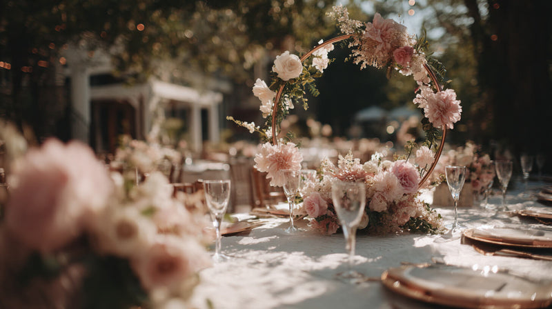 Floral hoop centerpiece
