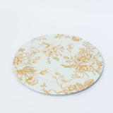 6 Pack White Gold French Toile Acrylic Charger Plates