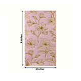 50 Pack Dusty Rose 2-Ply Paper Party Napkins with Gold Magnolia Flowers Print