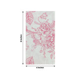 Floral pattern paper in pink and white, dimensions 4x8 inches.