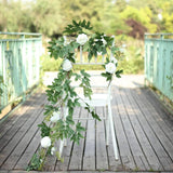 6ft | White Artificial Silk Peony/Foliage Hanging Flower Garland Vine