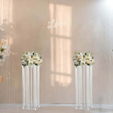 40inch Heavy Duty Acrylic Flower Pedestal Stand with Hanging Crystal Beads