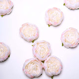 10 Pack | 3inch Blush/Rose Gold Artificial Silk DIY Craft Peony Flower Heads