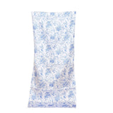 White Blue Satin Chiavari Chair Slipcover in French Toile Floral Print