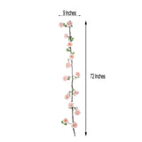 6ft | Blush/Rose Gold Artificial Silk Rose Hanging Flower Garland Vine