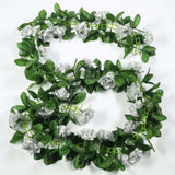 6ft | Silver Artificial Silk Rose Garland UV Protected Flower Chain