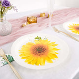 25 Pack | Sunflower 9inch Premium Dinner Paper Plates, Disposable Party Plates