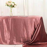 90x156inch Cinnamon Rose Satin Rectangular Tablecloth