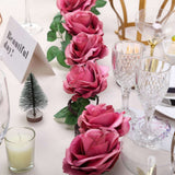 6ft | Dusty Rose Artificial Silk Rose Hanging Flower Garland Faux Vine