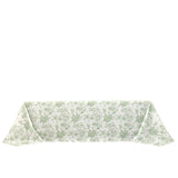 Polyester 90x156inch Rectangle Tablecloth White - Seamless Dusty Sage Green French Toile Pattern