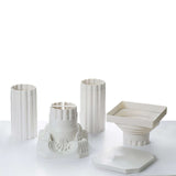 4 Pack | 34inch Tall | White PVC | Height Adjustable Roman Inspired | Pedestal Column Plant Stand