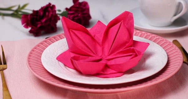 Napkin Folds for Wedding Receptions- flower napkin