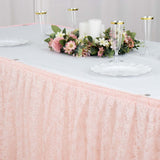 17FT Blush | Rose Gold Premium Pleated Lace Table Skirt