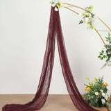 20ft Burgundy Gauze Cheesecloth Fabric Wedding Arch Drapery, Window Scarf Valance, Boho Decor