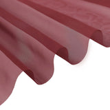 5ftx14ft Premium Burgundy Chiffon Curtain Panel, Backdrop Ceiling Drapery With Rod Pocket