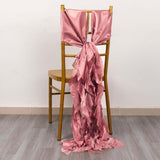 5 Pack Cinnamon Rose Curly Willow Chiffon Satin Chair Sashes