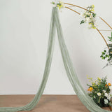 20ft Dusty Sage Gauze Cheesecloth Fabric Wedding Arch Drapery, Window Scarf Valance, Boho Decor