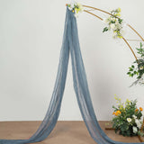 20ft Dusty Blue Gauze Cheesecloth Fabric Wedding Arch Drapery, Window Scarf Valance, Boho Decor