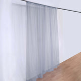 Dusty Blue Fire Retardant Sheer Organza Premium Curtain Panel Backdrops With Rod Pockets - 10ftx10ft