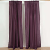 2 Pack Eggplant Polyester Event Curtain Drapes, 10ftx8ft Backdrop Event Panels With Rod Pockets