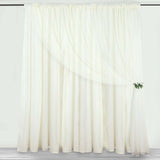 10ft Ivory Dual Layered Sheer Chiffon Polyester Backdrop Curtain With Rod Pockets
