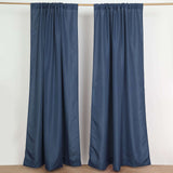 2 Pack Navy Blue Polyester Event Curtain Drapes, 10ftx8ft Backdrop Event Panels With Rod Pockets