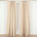 2 Pack Nude Polyester Event Curtain Drapes, 10ftx8ft Backdrop Event Panels With Rod Pockets 130 GSM