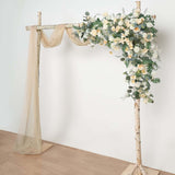 18ft Nude Sheer Organza Wedding Arch Drapery Fabric, Window Scarf Valance