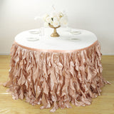 14ft Nude Curly Willow Taffeta Table Skirt