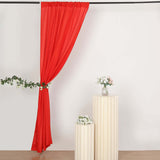 2 Pack Red Polyester Event Curtain Drapes, 10ftx8ft Backdrop Event Panels With Rod Pockets 130 GSM