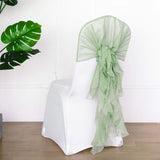 Green Chiffon Curly Chair Sash | TableclothsFactory