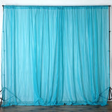 Turquoise Fire Retardant Sheer Organza Premium Curtain Panel Backdrops With Rod Pockets - 10ftx10ft