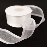 25 Yards 1.5" White Organza Ribbon With Satin Edges