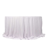 132inch White Premium Scuba Round Tablecloth, Wrinkle Free Polyester Seamless Tablecloth